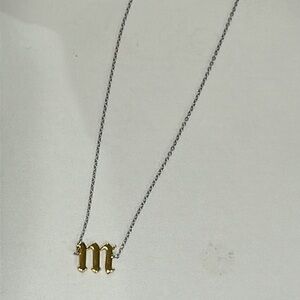 “M” Initial Necklace 925 silver with gold plate